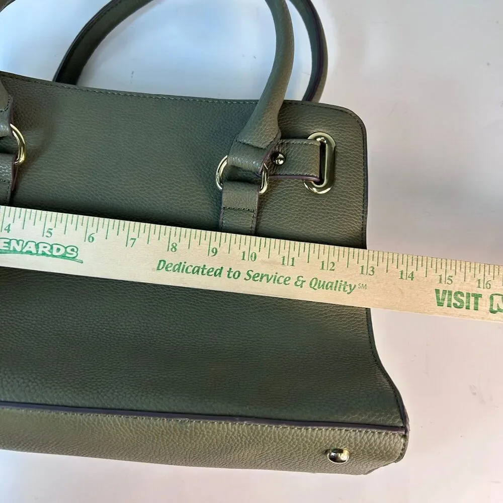 Charming Charlie NWOT Olive Pebble Faux Leather Structured Satchel Bag
